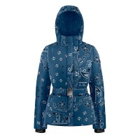 Womens ski jacket paisley blue Joana