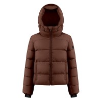 Womens synthetic down ski jacket choco brown Chloe