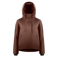 Womens synthetic down ski jacket choco brown Clara