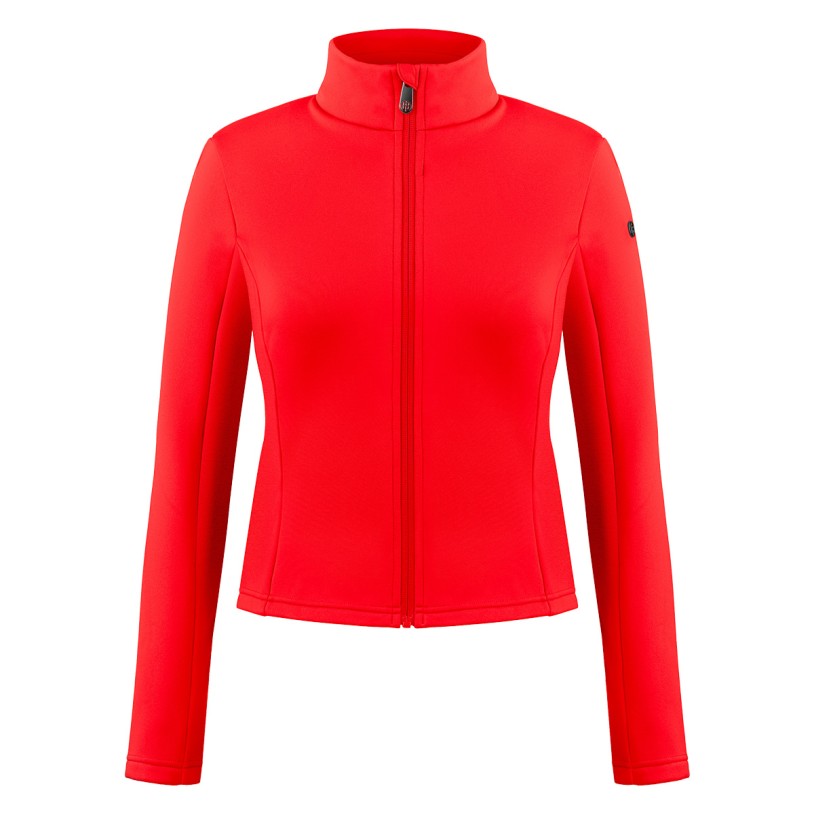 Womens stretch fleece jacket scarlet red Helen