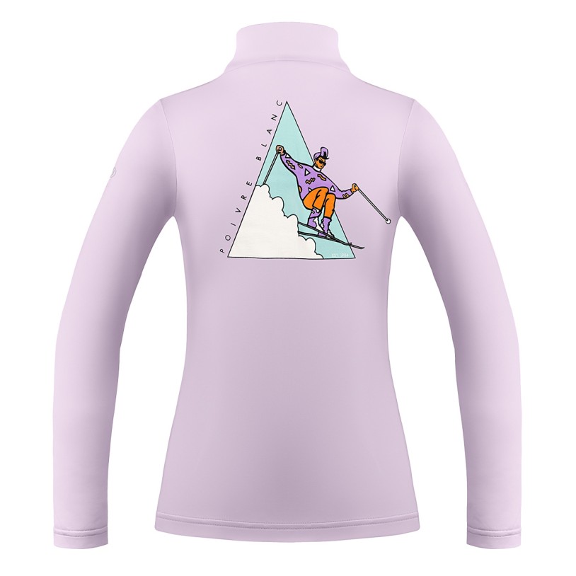 Womens base layer with zip dream purple print Mia