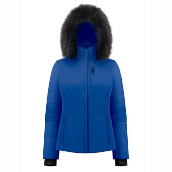 Womens stretch ski jacket acid blue