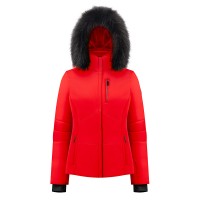 Womens stretch ski jacket scarlet red