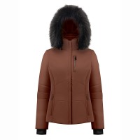 Womens stretch ski jacket choco brown