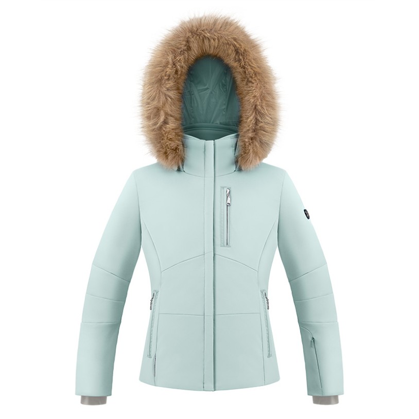 Girls stretch ski jacket aloe blue