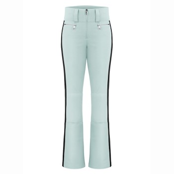 Womens stretch ski pants aloe blue/black