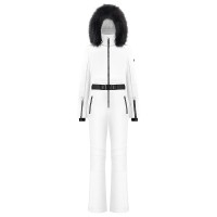 Womens overall white with fake fur