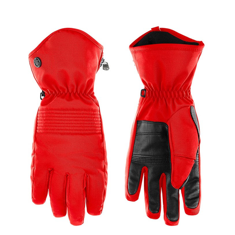 Womens ski gloves scarlet red