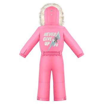 Girls overall orchid pink with fake fur