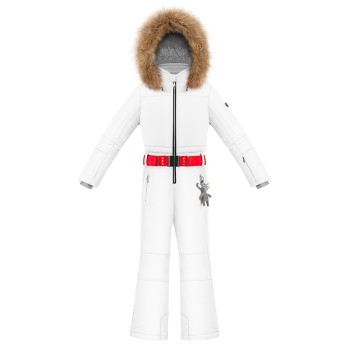 Girls overall white with fake fur