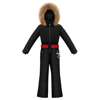 Girls overall black with fake fur