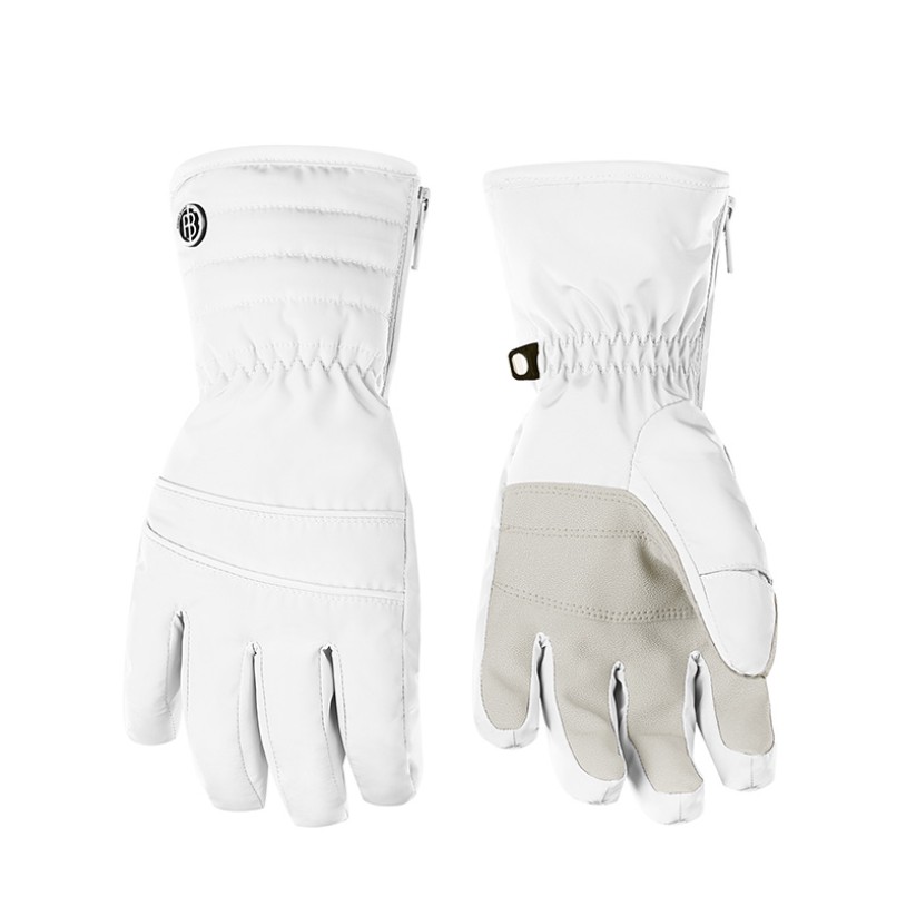 Girls ski gloves white