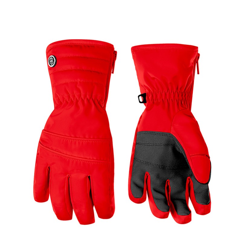 Girls ski gloves scarlet red