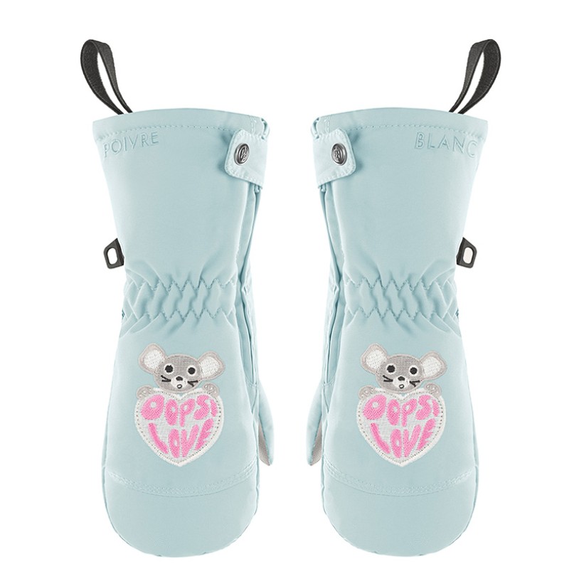 Girls mittens aloe blue