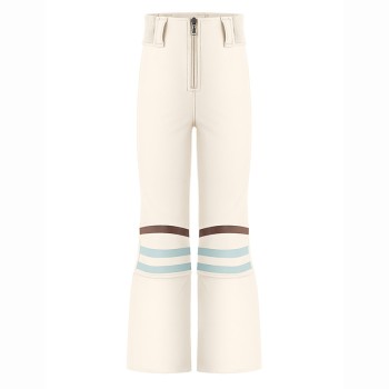 Girls softshell pants print natural white