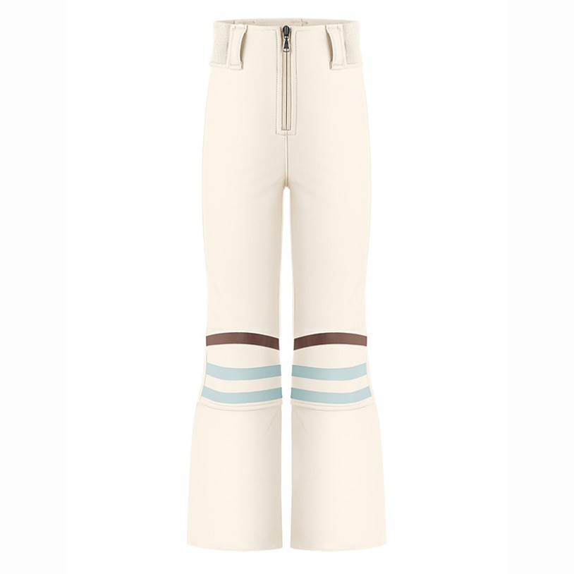 Girls softshell pants print natural white