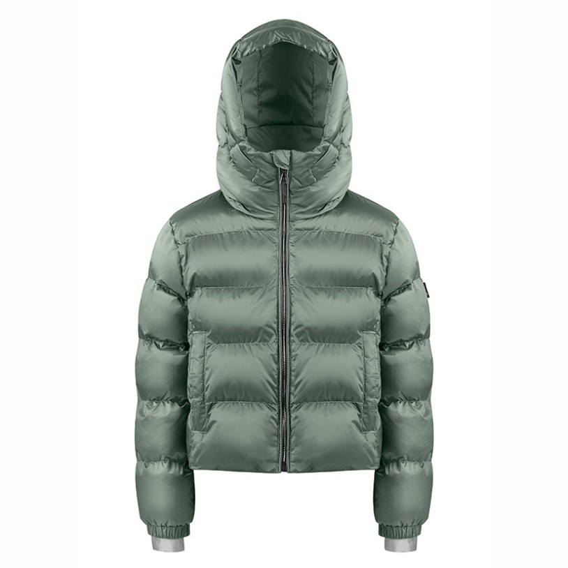 Girls synthetic down ski jacket lichen green