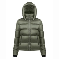 Womens synthetic down ski jacket lichen green