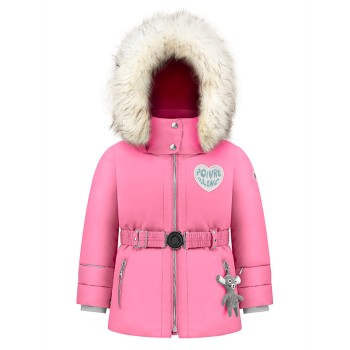 Girls synthetic down ski jacket orchid pink