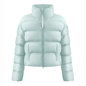 Womens synthetic down ski jacket aloe blue