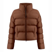 Womens synthetic down ski jacket choco brown