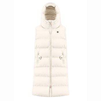 Womens synthetic down vest natural white