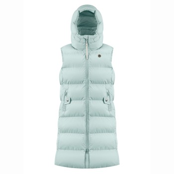 Womens synthetic down vest aloe blue