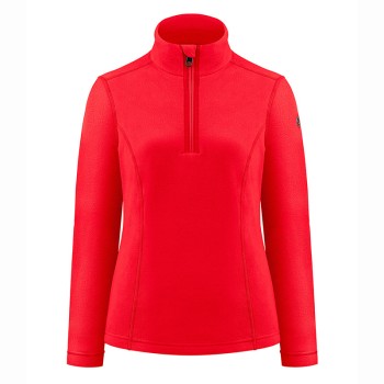 Womens micro fleece sweater scarlet red