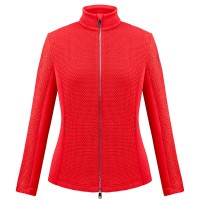 Womens stretch fleece jacket scarlet red