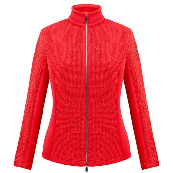 Womens stretch fleece jacket scarlet red