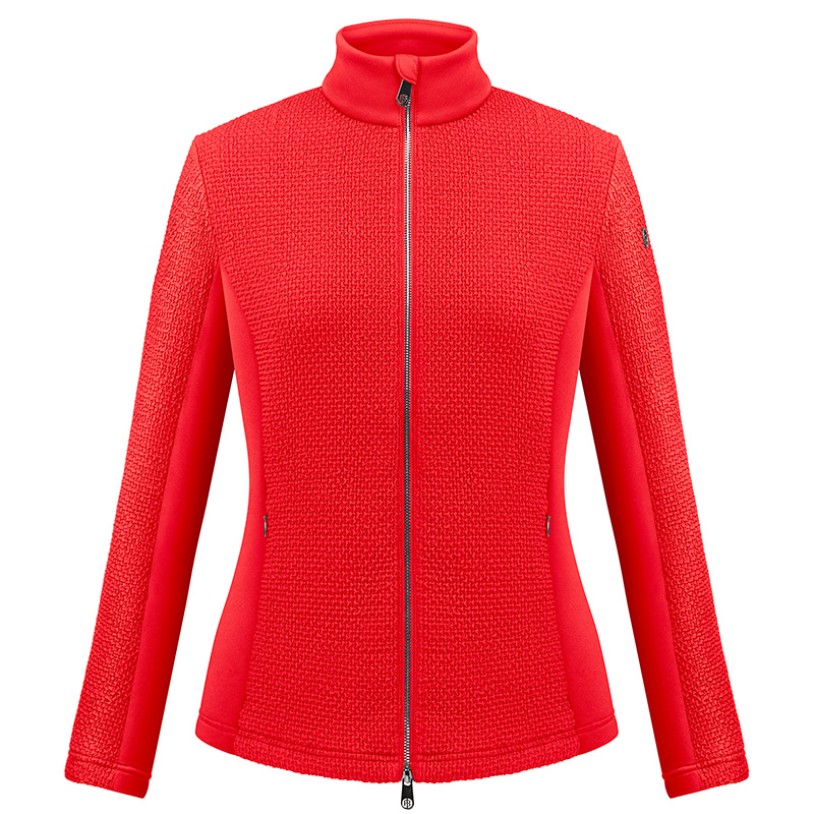 Womens stretch fleece jacket scarlet red