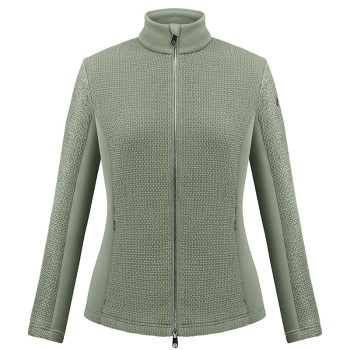 Womens stretch fleece jacket lichen green