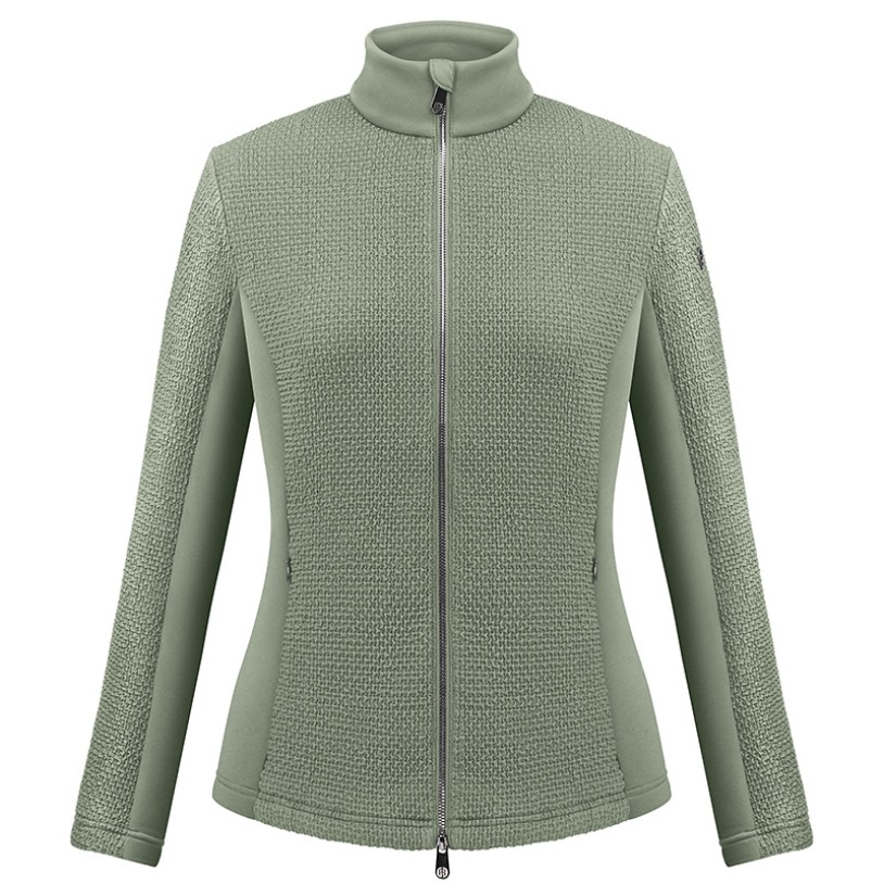 Womens stretch fleece jacket lichen green