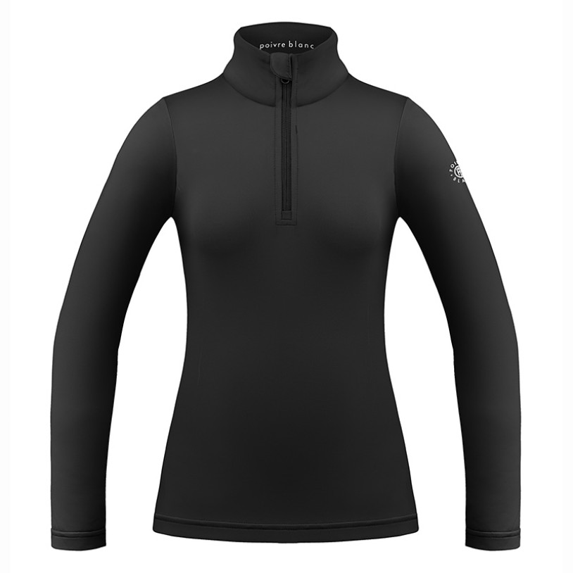 Womens base layer with zip black