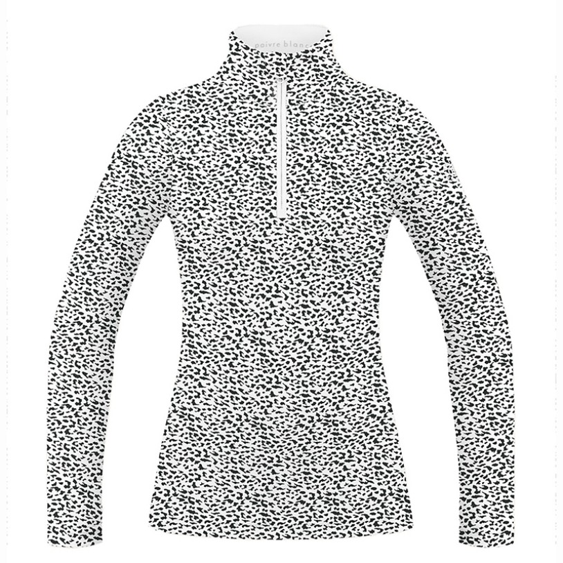 Womens base layer with zip jaguar black