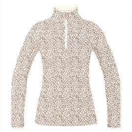 Womens base layer with zip jaguar off brown