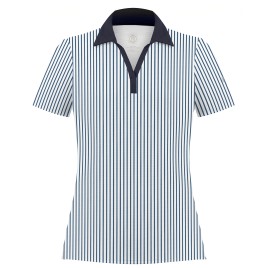 Womens polo shirt stripes oxford blue