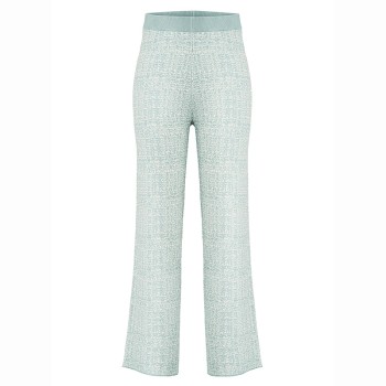 Womens knit pants tweed aloe blue