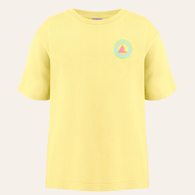 Girls cotton t-shirt letters lemon yellow