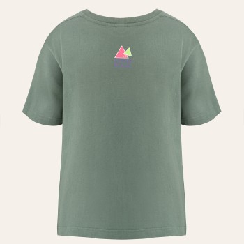 Girls cotton t-shirt skate military green