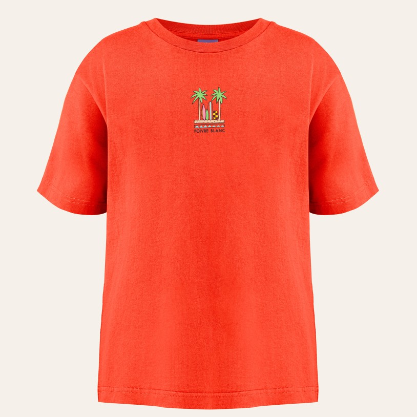 Girls cotton t-shirt van papaya orange