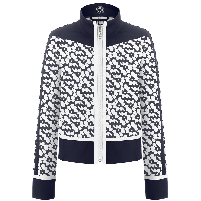 Girls stretch jacket flower oxford blue/blue