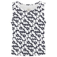 Girls top flower oxford blue