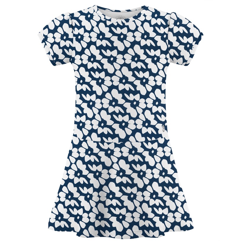 Girls dress flower oxford blue/blue