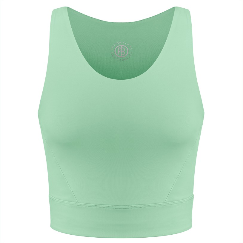 Womens crop top almond green