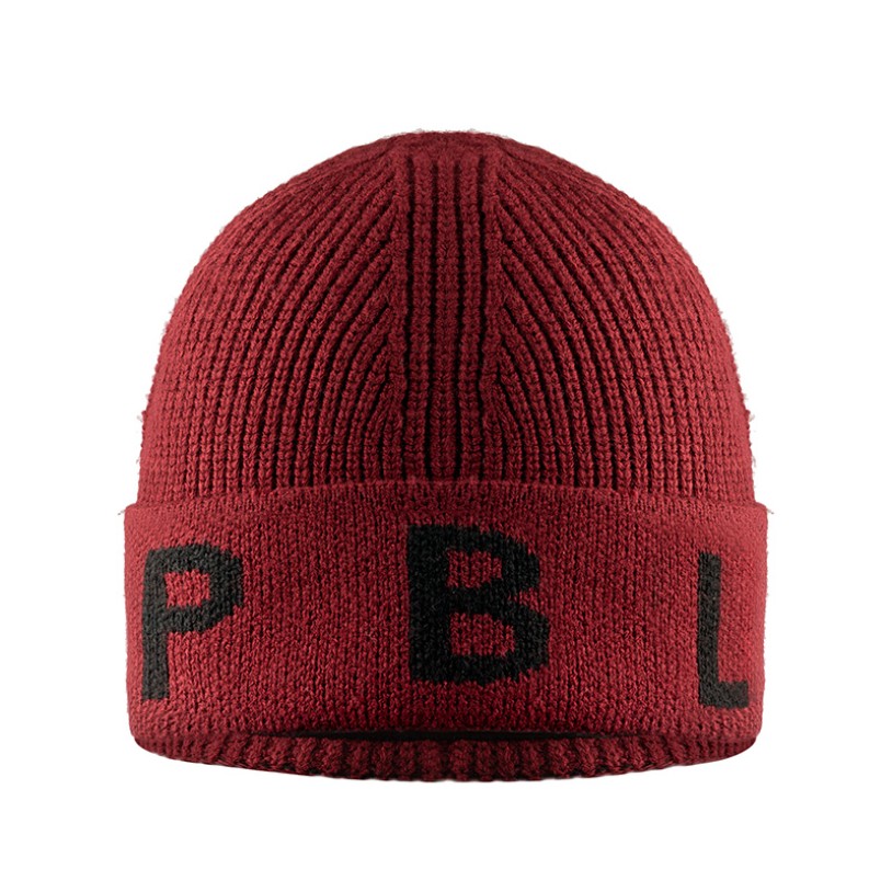 Girls knit beanie burgundy red