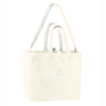 Fleece tote bag natural white