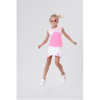 Girls skort white/bubble pink