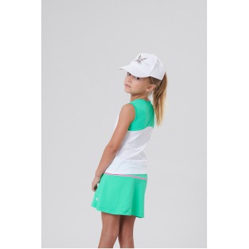 Girls meryl top white/emerald green