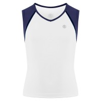 Girls top white/oxford blue